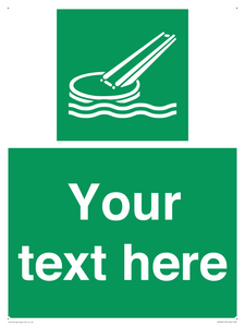 Custom sign safe condition Marine evacuation slide